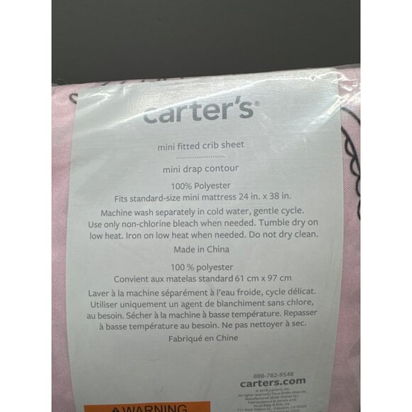 Carters Dino Princess Mini Fitted Crib Sheet 24" X 38" 100% Polyester Baby Beddi - Picture 2 of 4